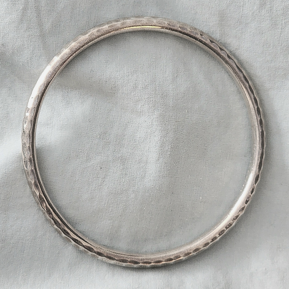 Sterling Silver Hammered Bangle Bracelet